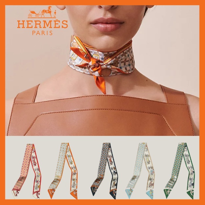 シルク素材♪【HERMES】スカーフ 馬車の変遷《ツイリー》 (HERMES