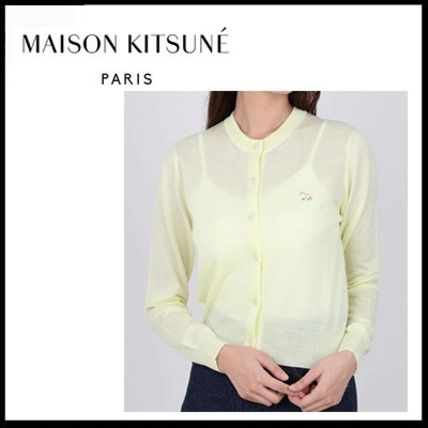 イエロー（黄色）系 MAISON KITSUNE(メゾンキツネ) カーディガン