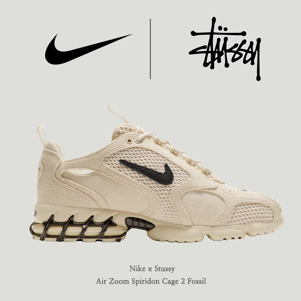 Nike x Stussy】 Air Zoom Spiridon Cage 2 Fossil (STUSSY/スニーカー