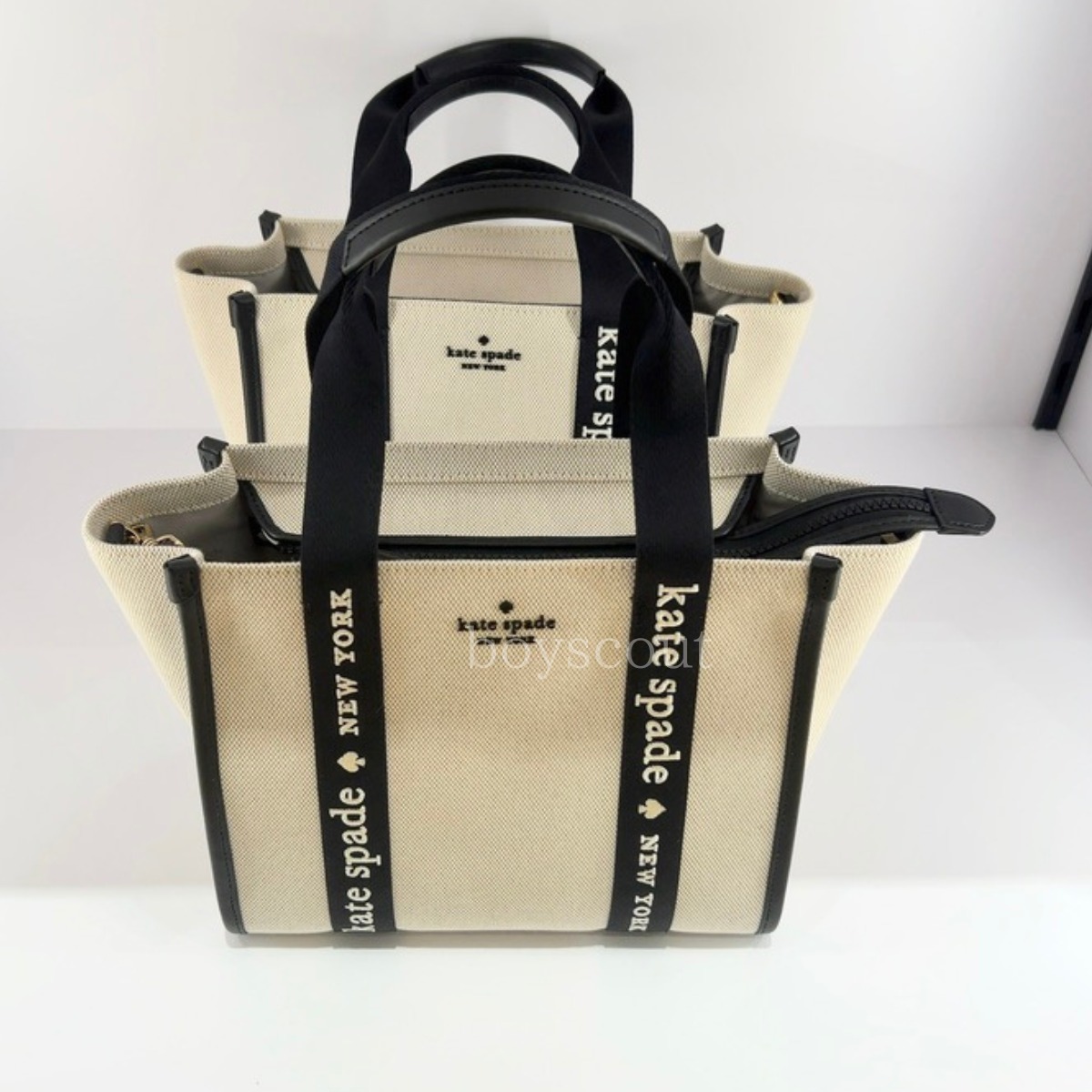 すぐ届く ケイトスペード キャンバス トートバッグ ショルダー付 (kate