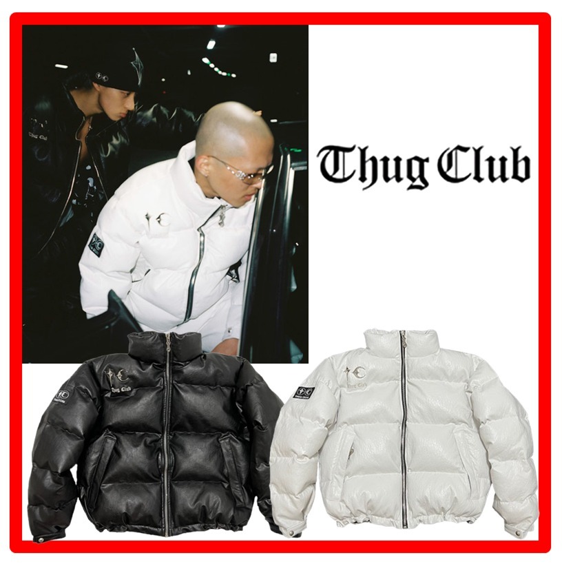 ☆韓国の人気☆【THUG CLUB】☆Leather Puffer Jacke.t☆ (Thug Club