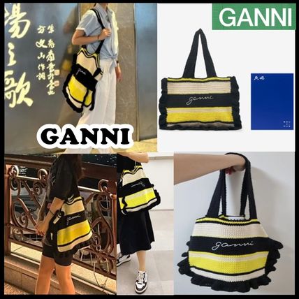 イエロー（黄色）系 Ganni(ガニー) バッグ・カバン(レディース