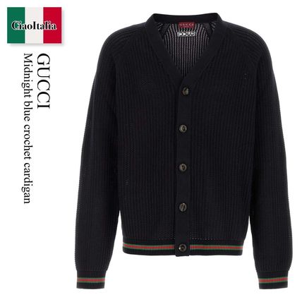 ネイビー（紺）系 M GUCCI(グッチ) カーディガン(メンズ) - ブランド