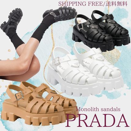 ホワイト（白）系 PRADA Monolith(プラダ モノリス) サンダル