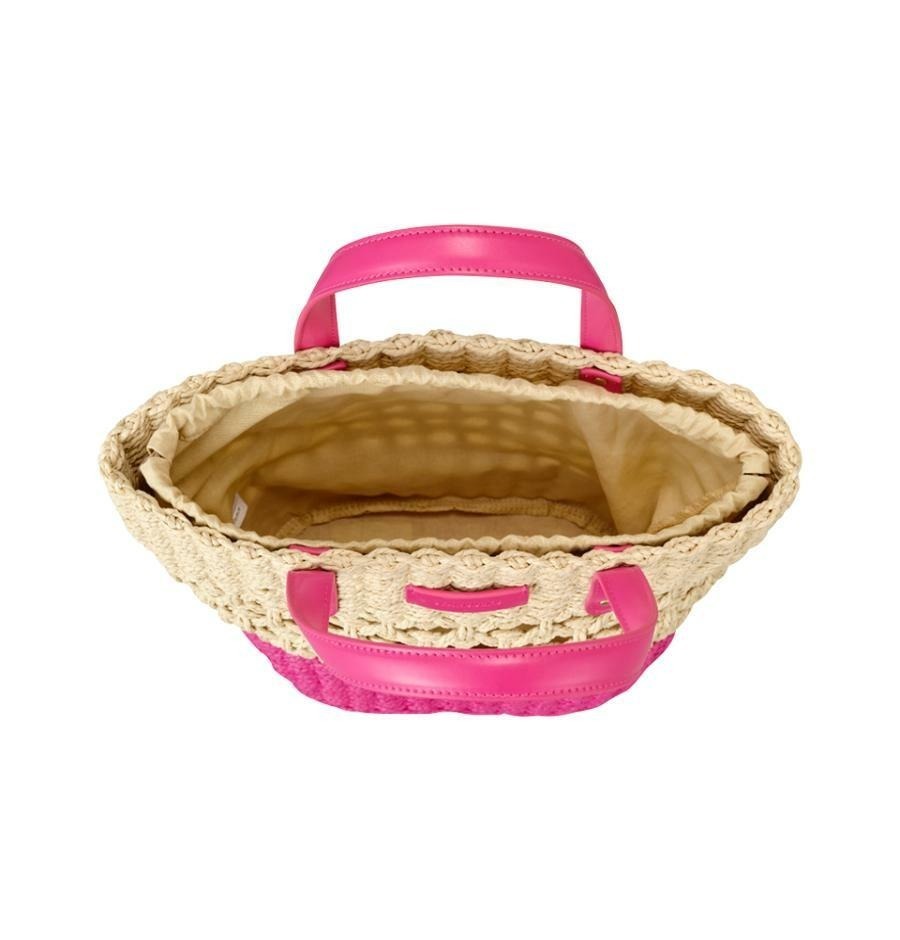 韓国スタバ☆[25夏2] Aloha Raffia Totebag Pink+Charm SET (Starbucks