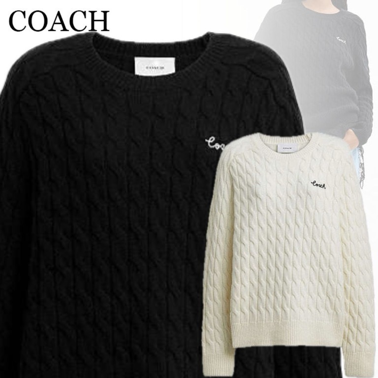 すぐ届く*COACH*コーチ*クルーネック ケーブル ニット セーター (Coach