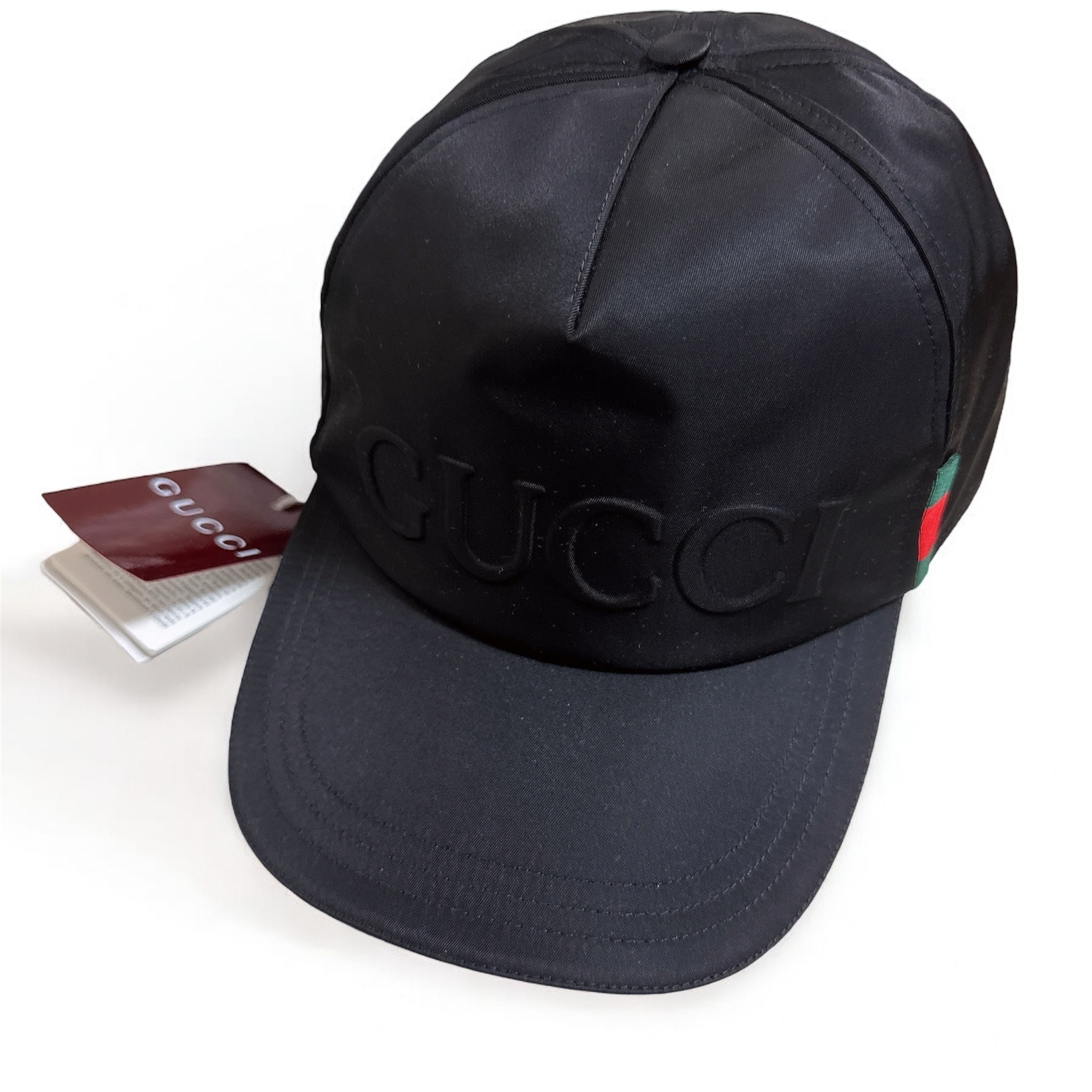関税込□GUCCI(グッチ) ロゴ付き ナイロン ベースボールキャップ