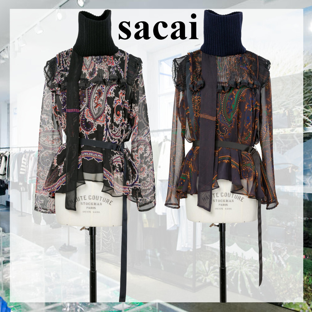 国内より1WEEK【sacai】Paisley Print x Wool Knit Pullover (sacai