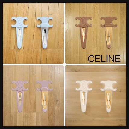 トリオンフ ヘアクリップ ホワイト（白）系 CELINE(セリーヌ) ヘア