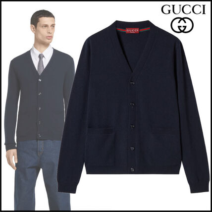 ネイビー（紺）系 M GUCCI(グッチ) カーディガン(メンズ) - ブランド