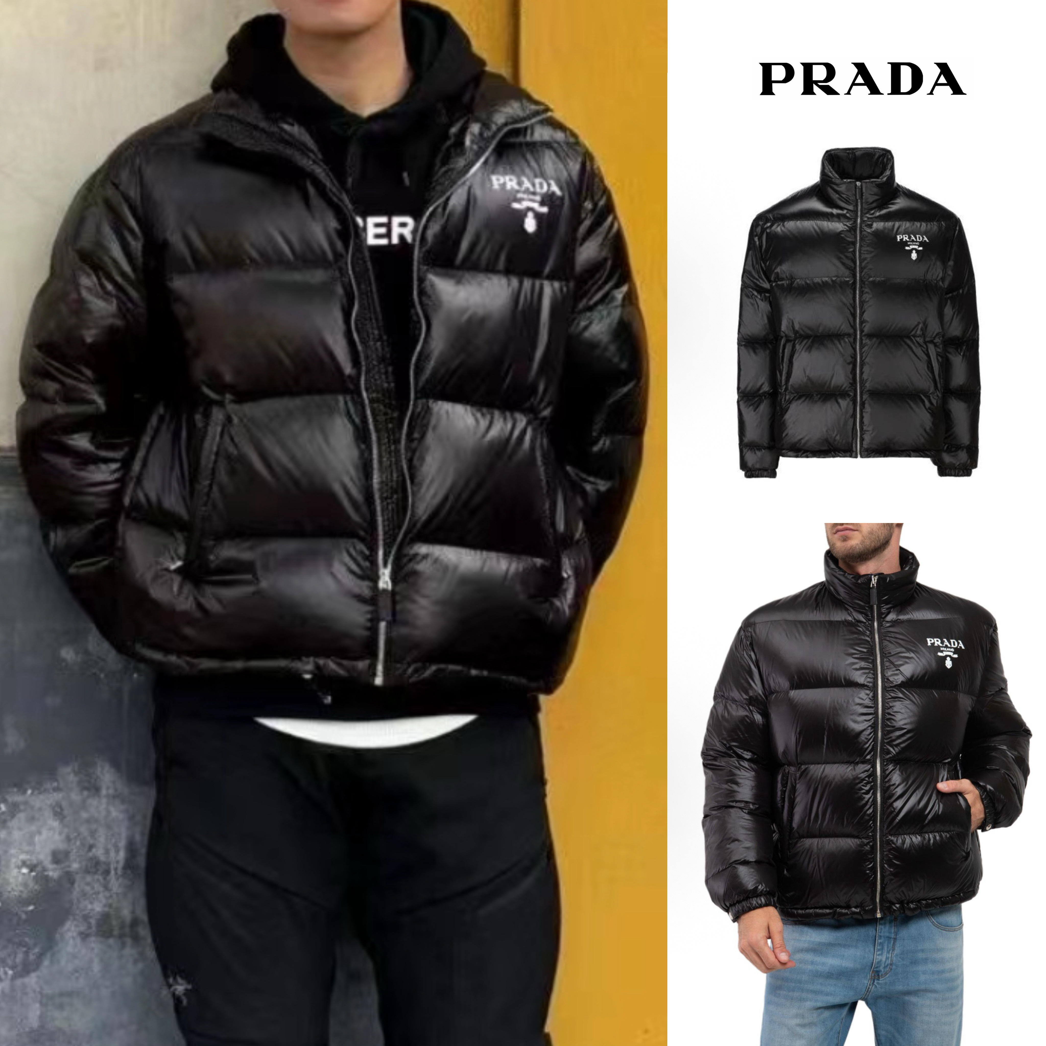 PRADA】☆クロップド丈 Re-Nylon ダウンコート◇プラダ◇ (PRADA