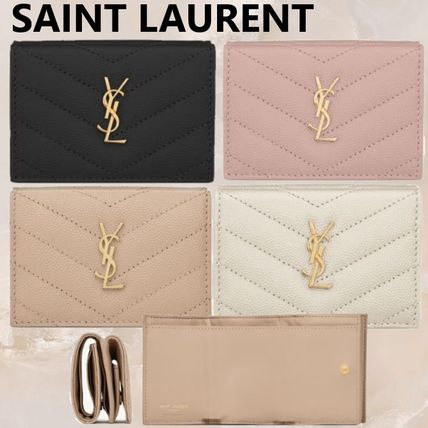 ベージュ系 Saint Laurent(サンローラン) 折りたたみ財布(レディース