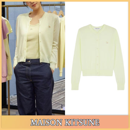 イエロー（黄色）系 MAISON KITSUNE(メゾンキツネ) カーディガン