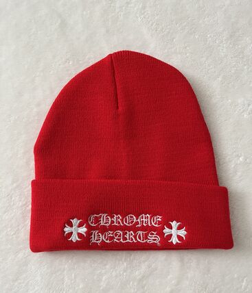 レッド（赤）系 CHROME HEARTS(クロムハーツ) ニットキャップ