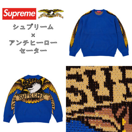 ブルー（青）系 Supreme(シュプリーム) ニット・セーター(メンズ