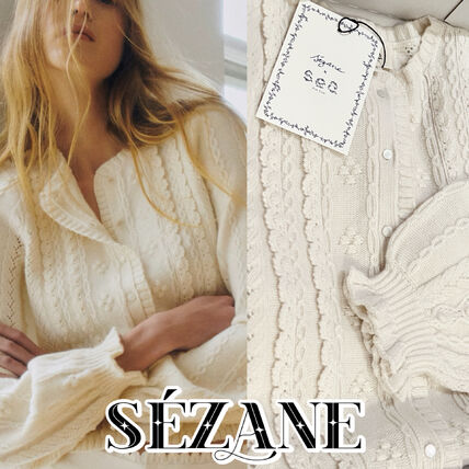 ホワイト（白）系 L SEZANE(セザンヌ) ニット・セーター(レディース