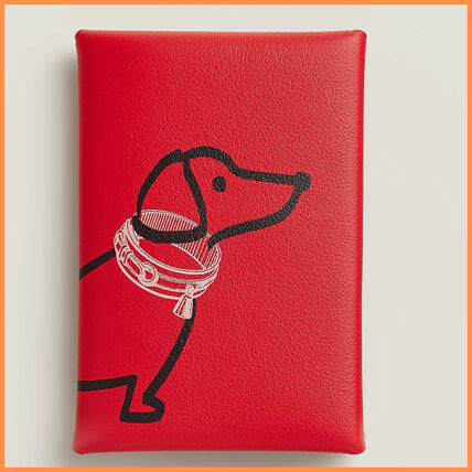 レッド（赤）系 HERMES Calvi(エルメス カルヴィ) カードケース・名刺