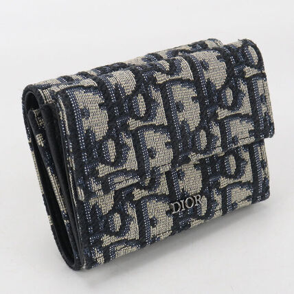 ネイビー（紺）系 Dior(ディオール) 折りたたみ財布(レディース