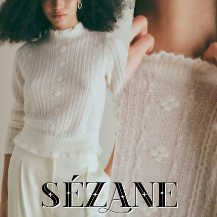ホワイト（白）系 L SEZANE(セザンヌ) ニット・セーター(レディース