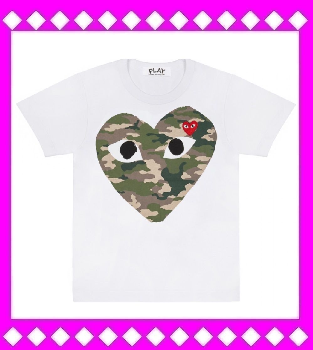 国内発送♥COMME des GARCONS Play 迷彩 ハートTシャツ (COMME des