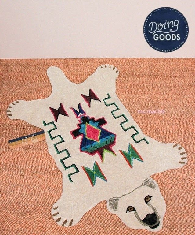 国内発| DOING GOODS Polar Bear シロクマ柄 ラグ Large (DOING GOODS