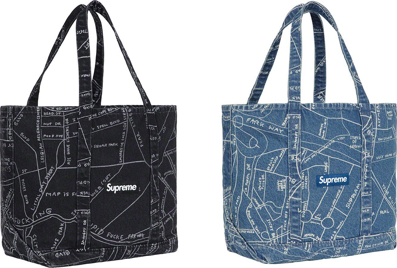 SS19 Supreme Gonz Map Denim Tote - デニム トート バッグ (Supreme