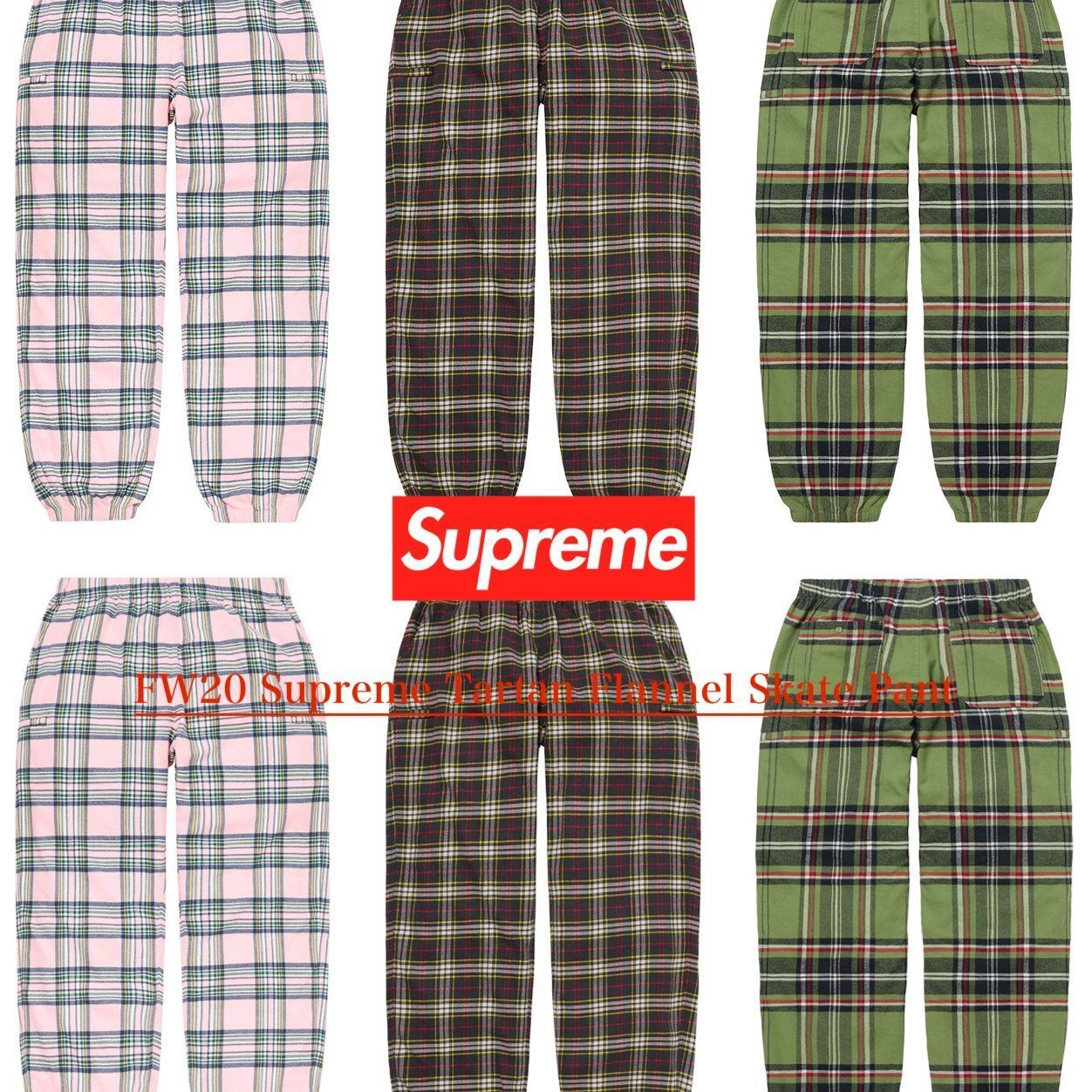 FW20 Supreme Tartan Flannel Skate Pant - タータンチェック (Supreme