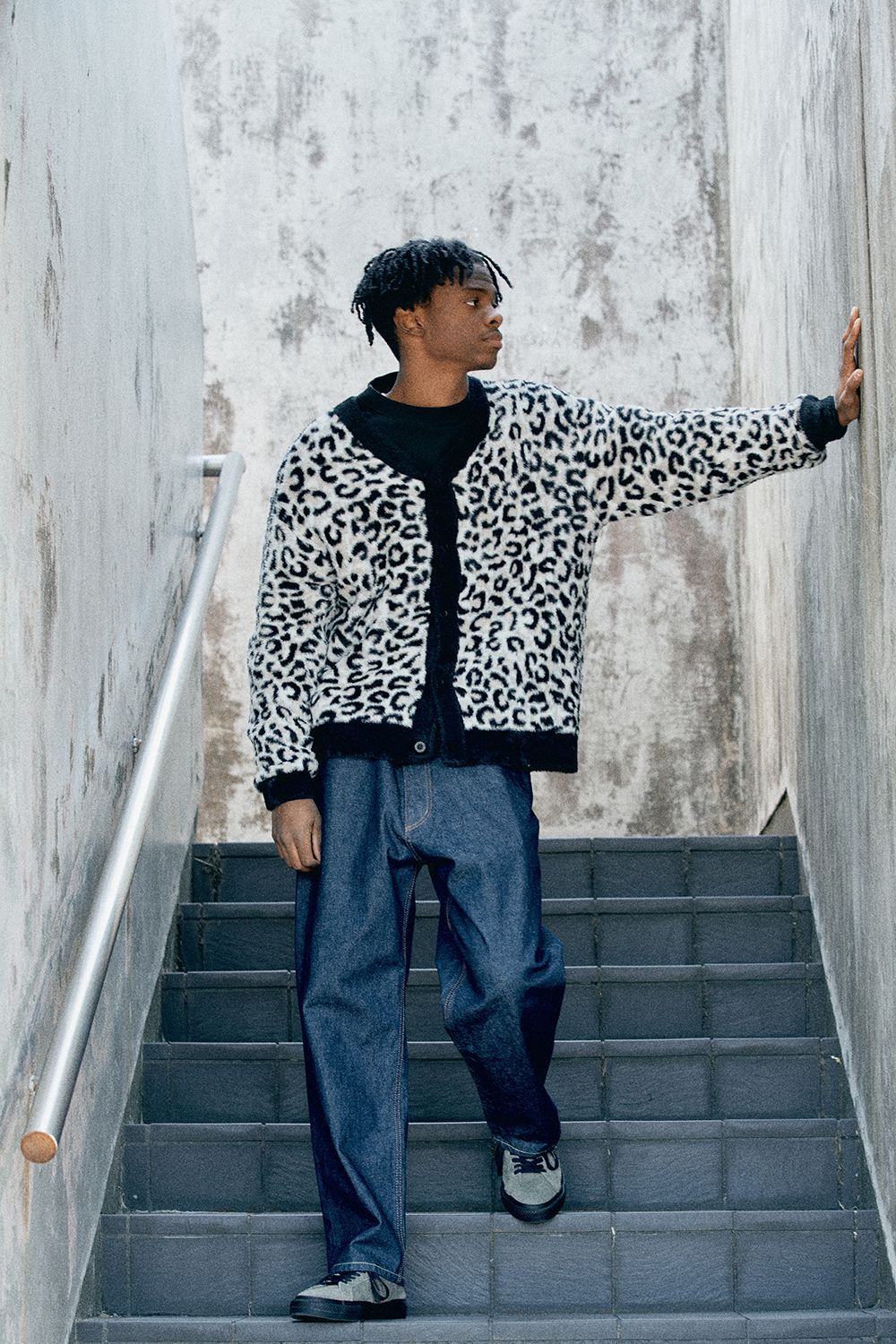 HUF ハフ Snow Leopard Cardigan カーディガン ヒョウ柄 長袖 (HUF
