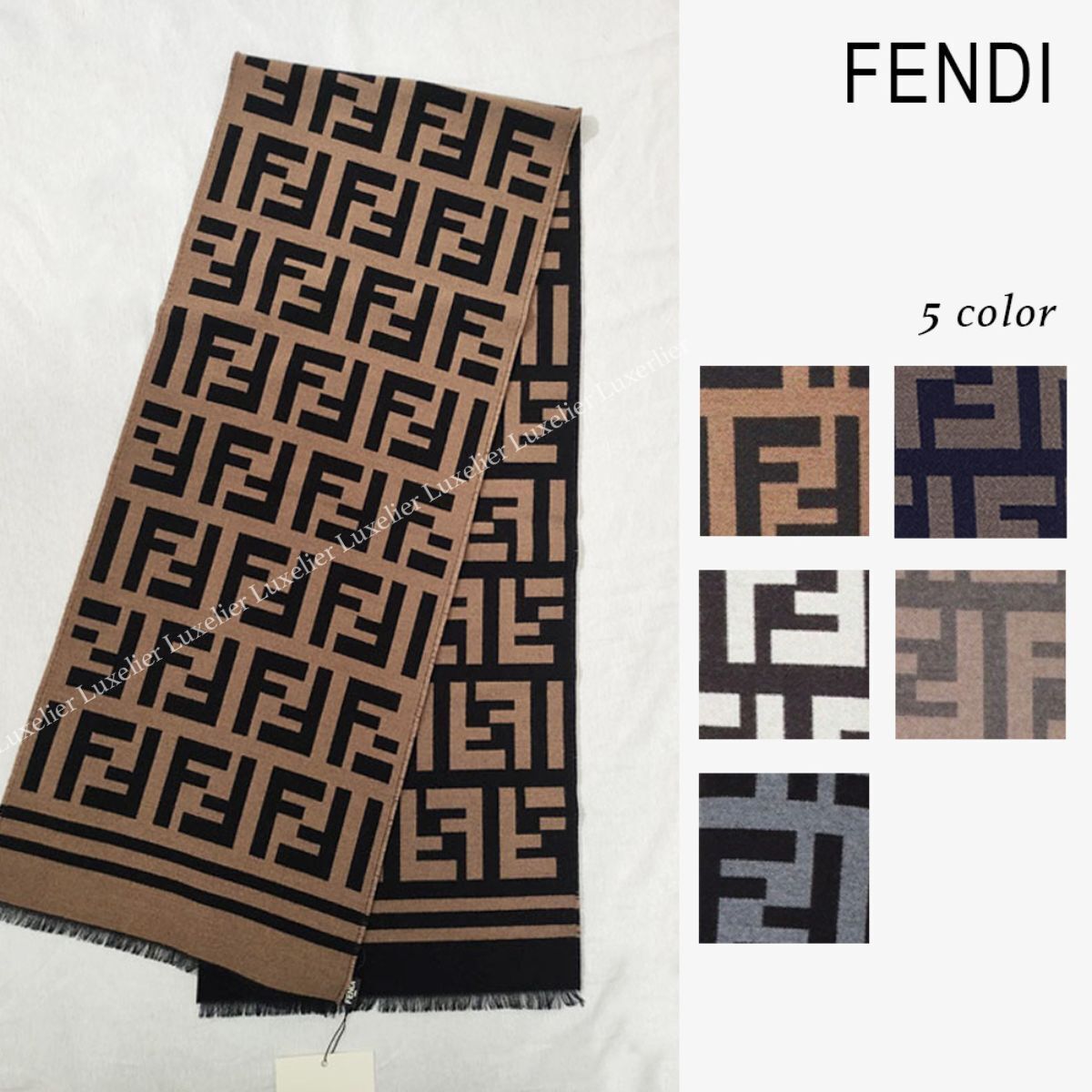 FENDI】シルク混☆バイカラーモノグラムストール☆カラー5色♪ (FENDI