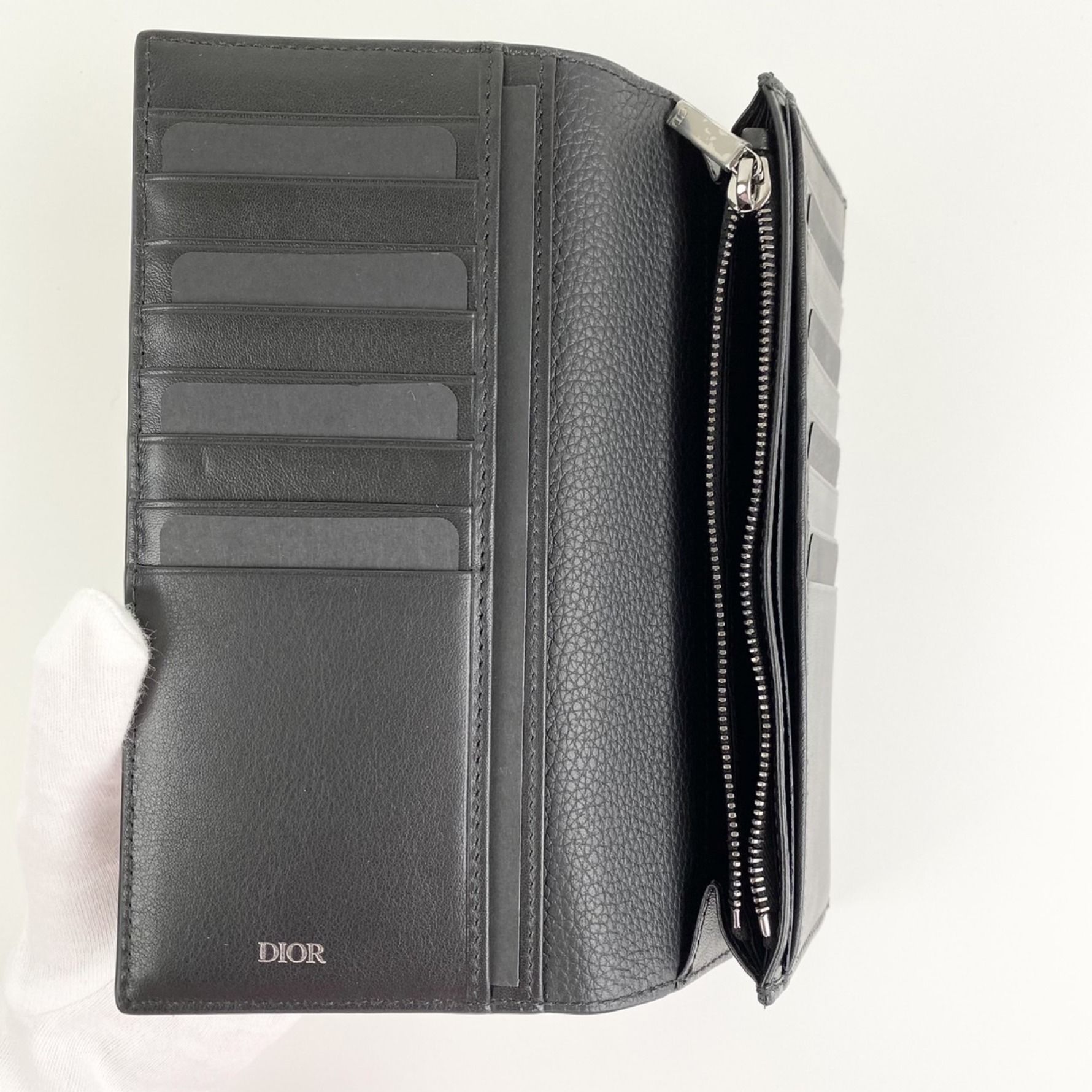 すぐ届く☆【DIOR】CD ICON グレインドカーフスキン 長財布 (Dior/長