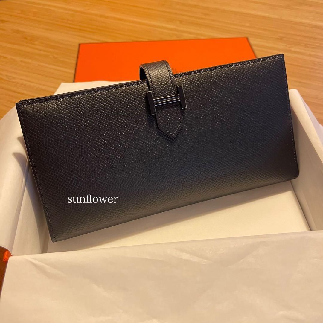 エルメス ベアンスフレ 長財布！ 激レア！ ソーブラック (HERMES/長
