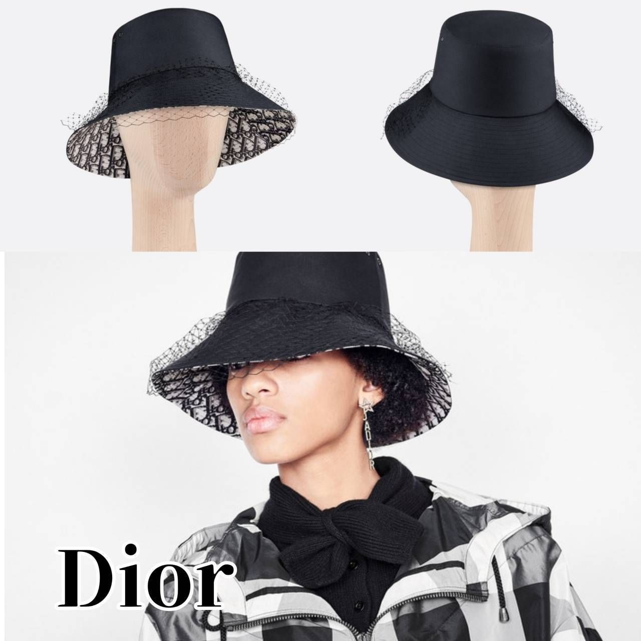すぐ届く 直営店 DIOR TEDDY-D OBLIQUE バケット ボブハット (Dior