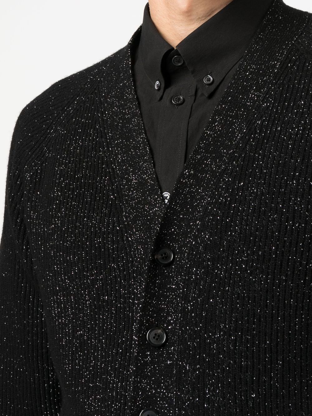 Saint Laurent カーディガン《ルレックス》黒/シルバー DHL 直営