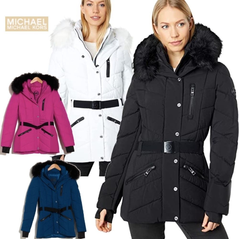 セール マイケルコース ロゴベルトフード付きジャケット (Michael Kors