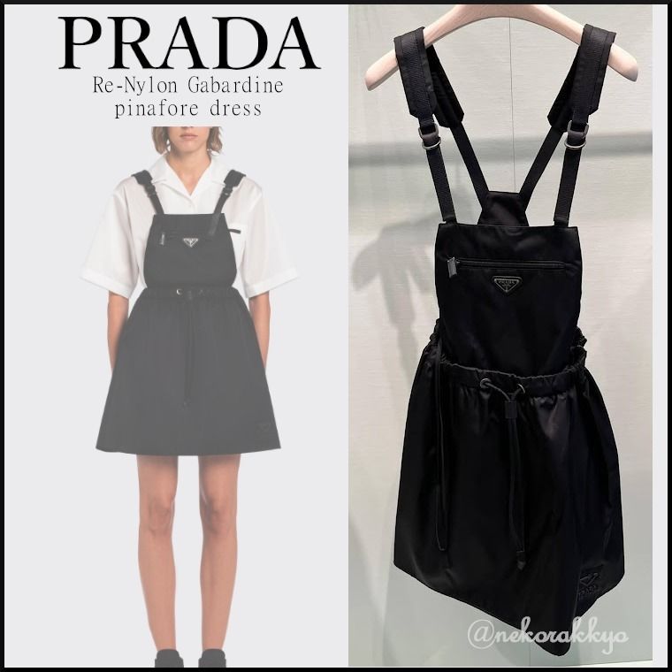 PRADA＊Re-Nylon Gabardine pinafore エプロンドレス＊送料込 (PRADA