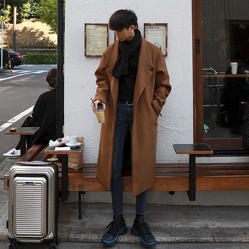 チェスターコート ウール ロング ベルト付き カジュアル 韓国系