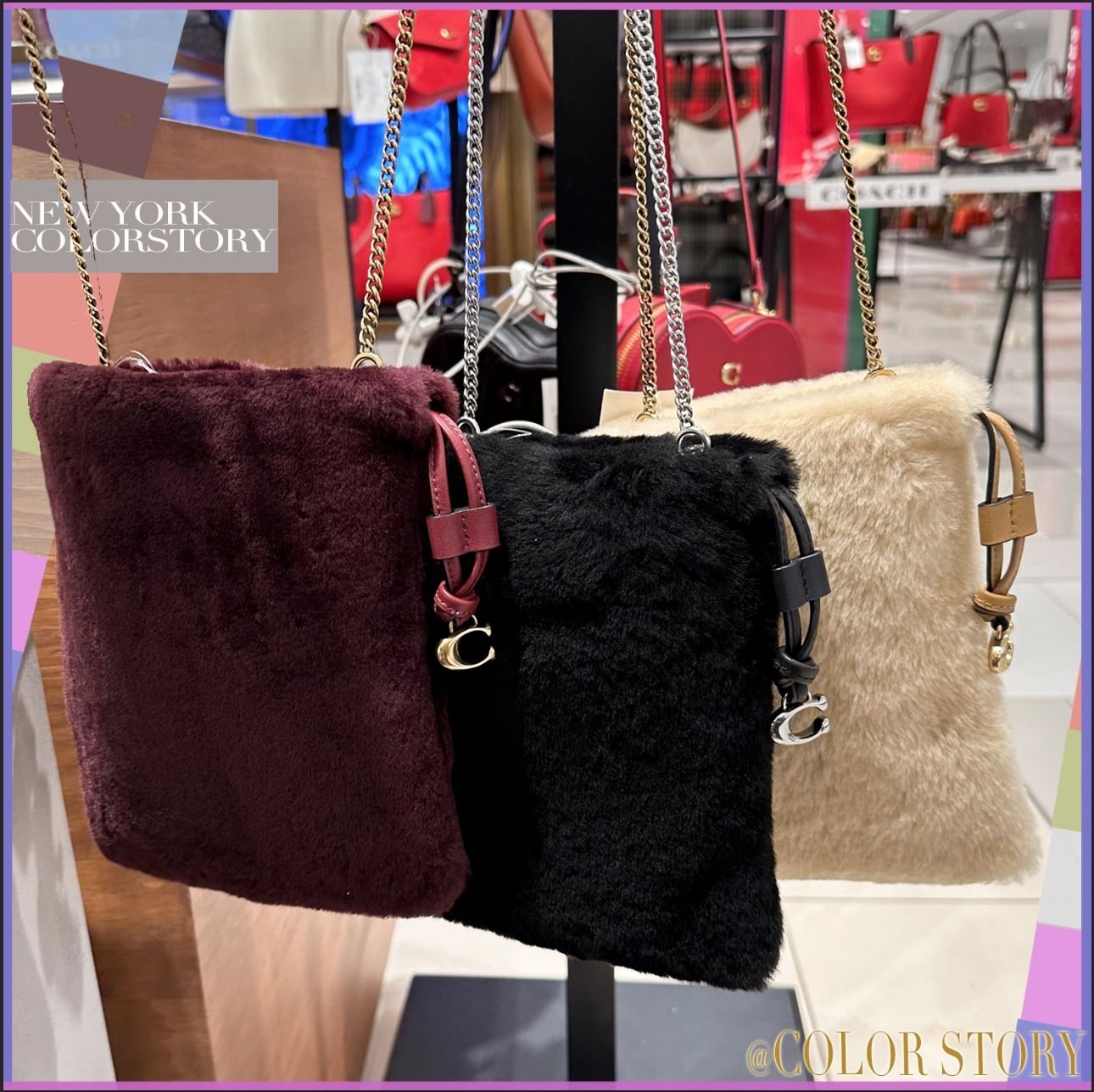 COACHブティック】○NEW！○モコモコなムートン クロスボディ (Coach