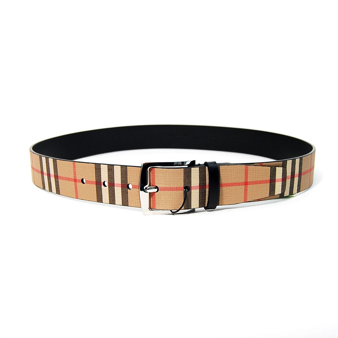 関税負担なし☆Burberry バーバリー チェック＆レザー ベルト
