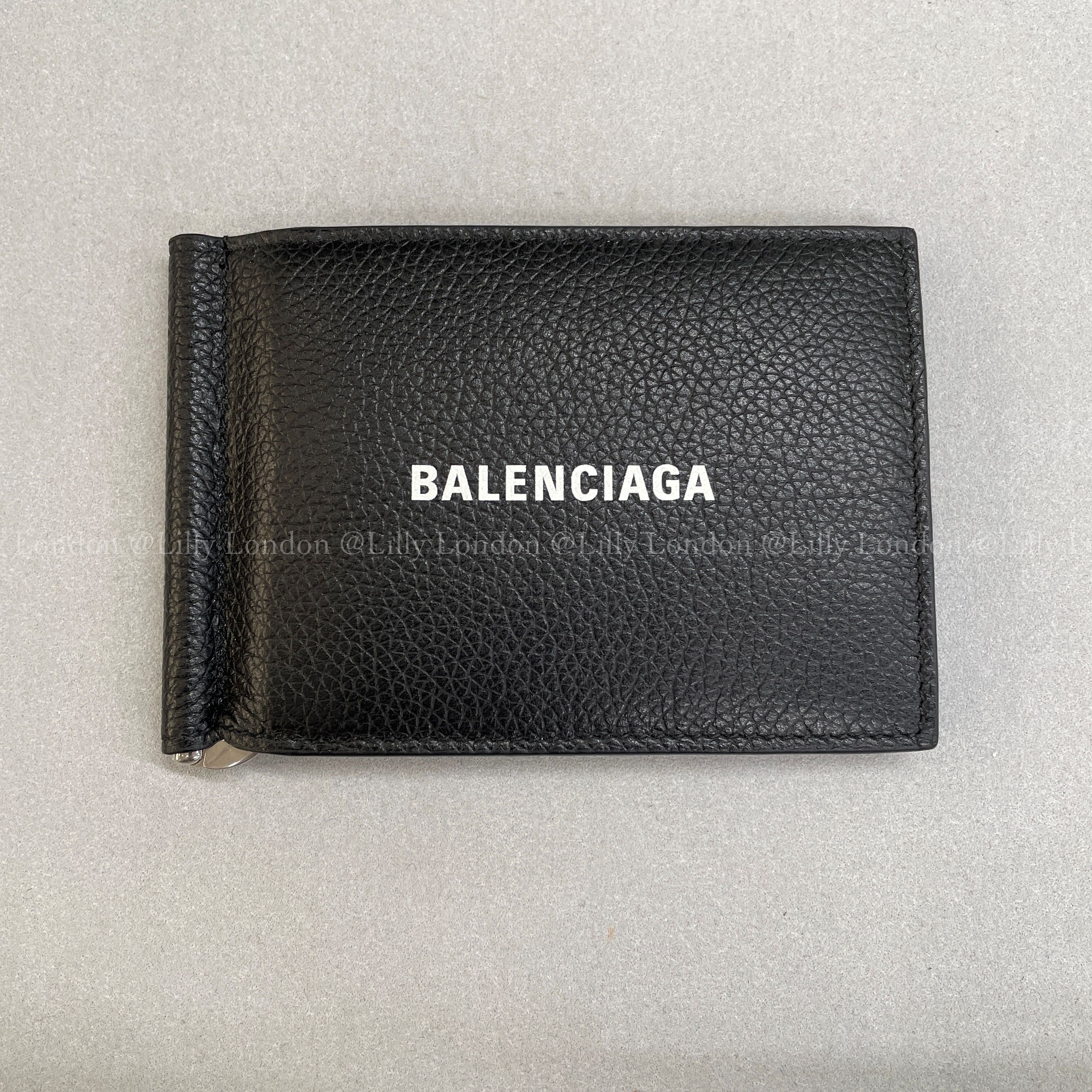 バレンシアガ BALENCIAGA ビルクリップ付き 二つ折り財布 黒