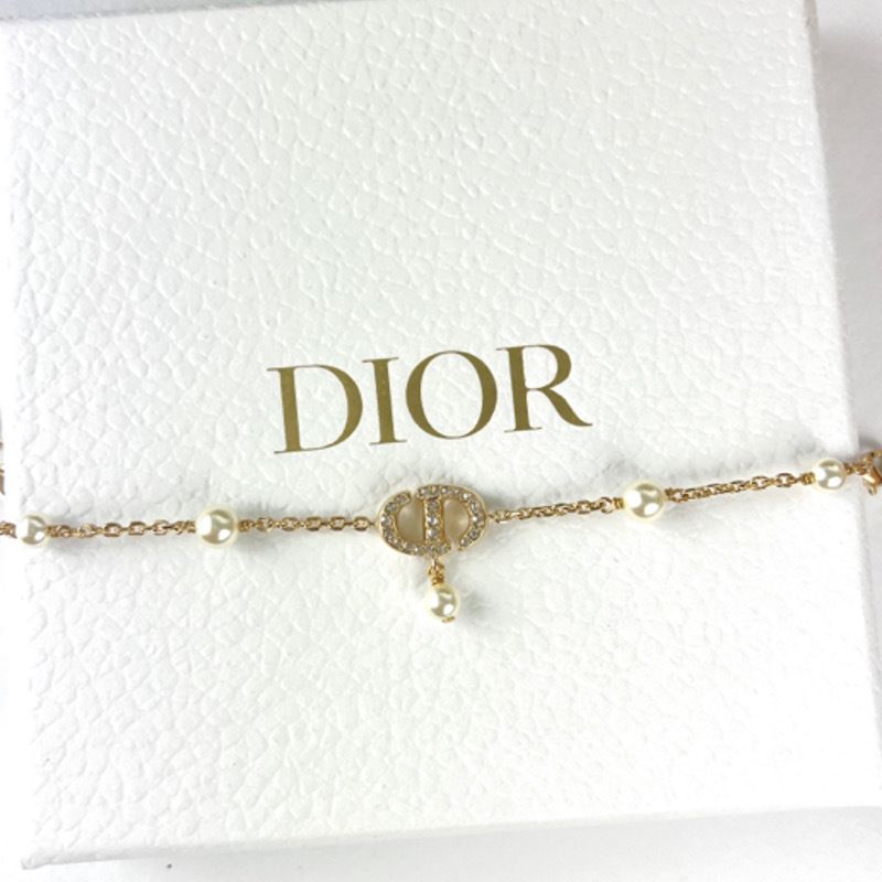 すぐ届く！DIOR ディオール CD NAVY ブレスレットパールゴールド (Dior