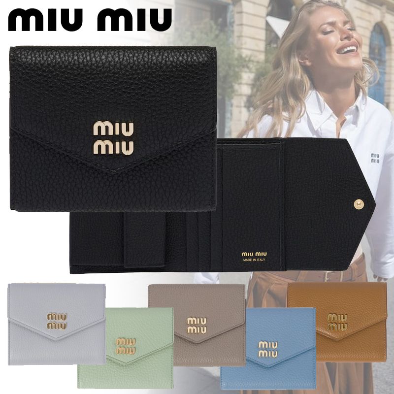 MIUMIU ** ヴィッテロダイノレザー 折り財布 三つ折り (MiuMiu