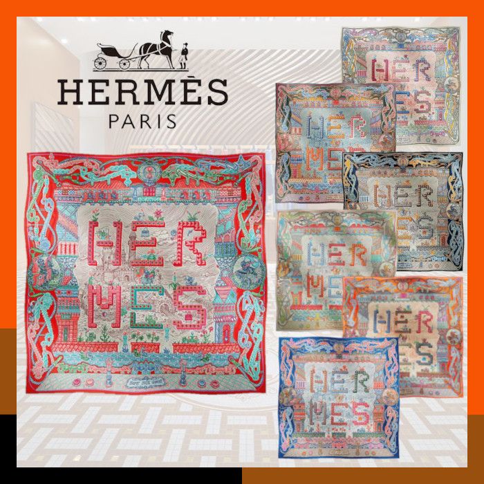 HERMES 最新作 お洒落スカーフ カレ 90 シルク Super Silk Quest