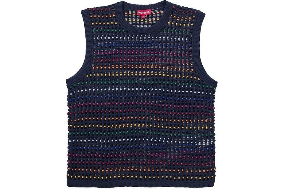 シュプリーム☆ビーズセーターベスト☆Beaded Sweater Vest (Supreme