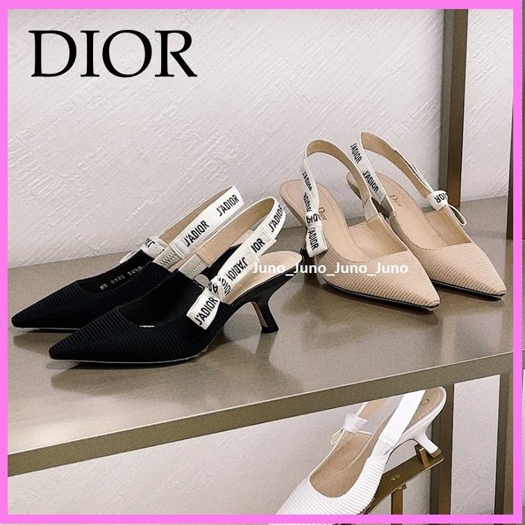 DIOR パンプス J'ADIOR スリングバック リボン 刺繍 ☆国内発送 (Dior