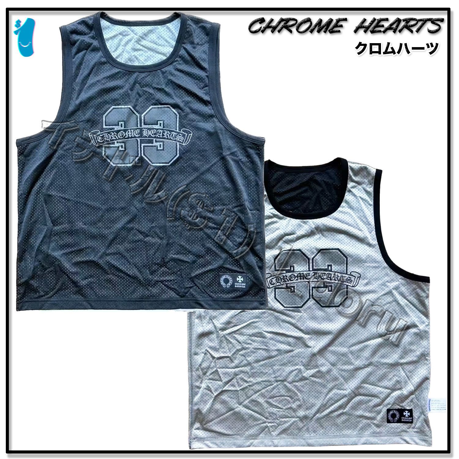 CHROME HEARTS+ MESH WARM UP JERSEY CH 33 SCROLL TANK TOP (CHROME