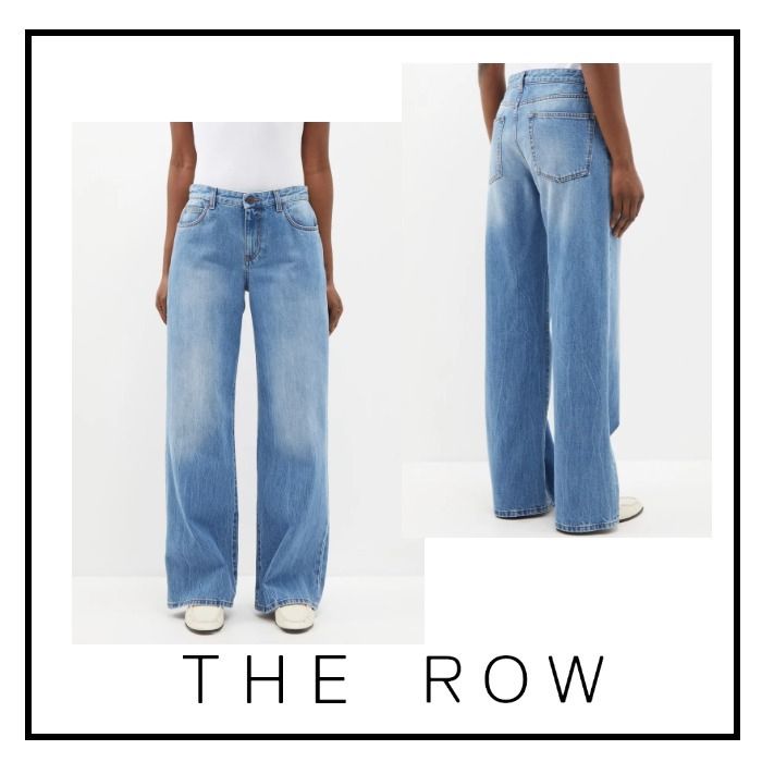 THEROW 上品 エグリッタ ワイドジーンズ ブルーデニムパンツ (The Row