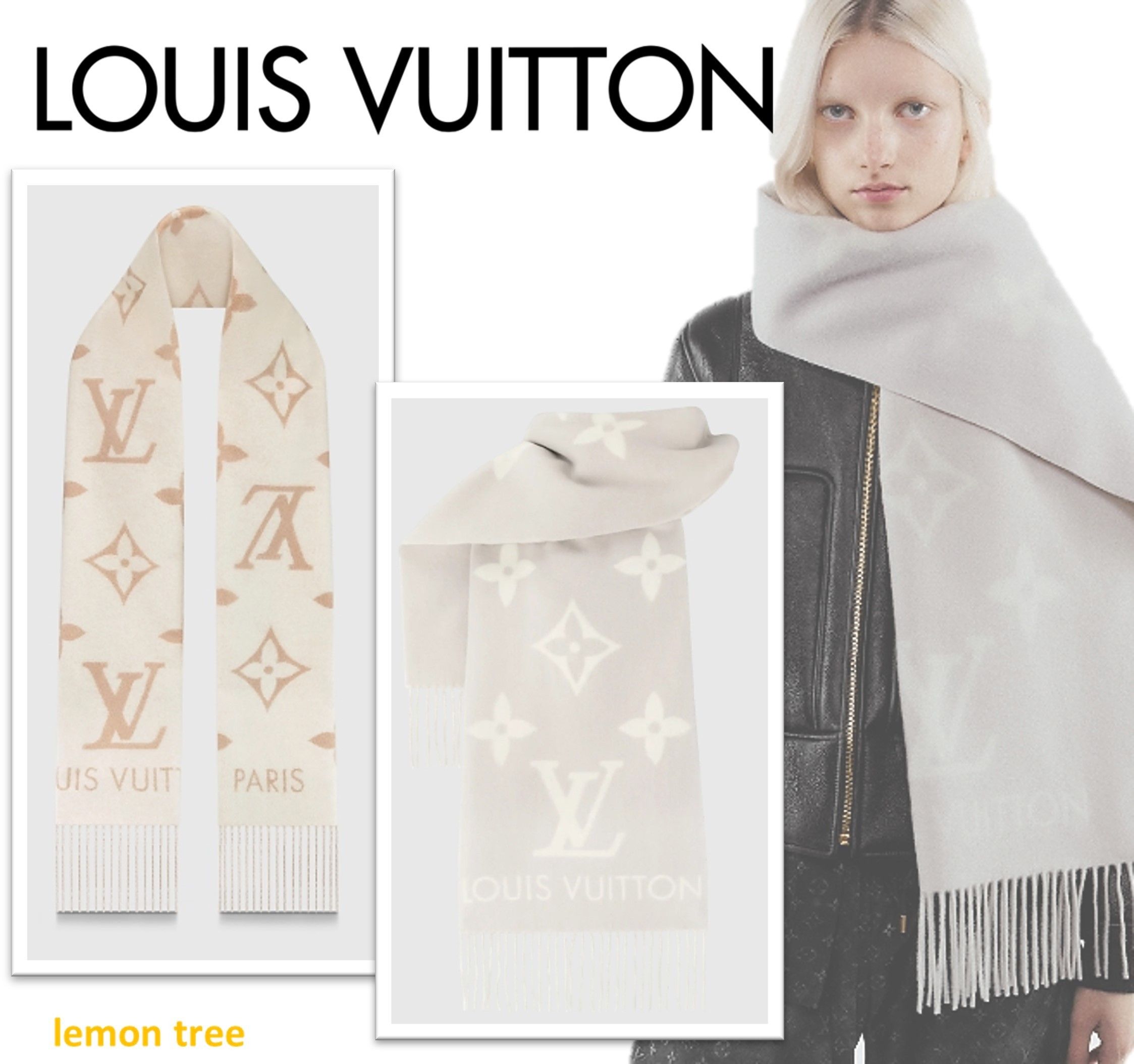 Louis Vuitton】マフラー・レイキャビック カシミヤ M78909 (Louis