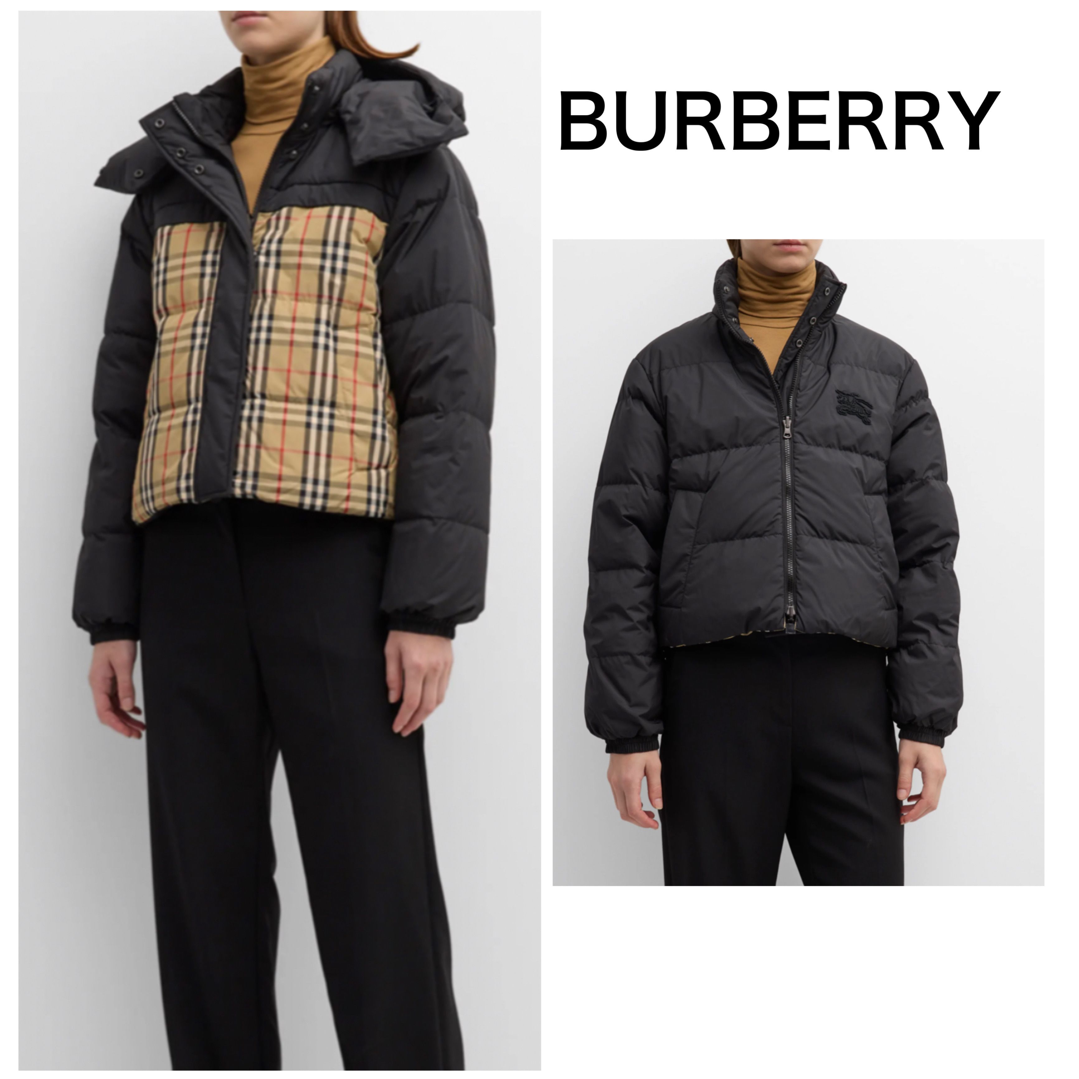 関税送料込☆BURBERRY☆ リバーシブル ダウン ジャケット (Burberry