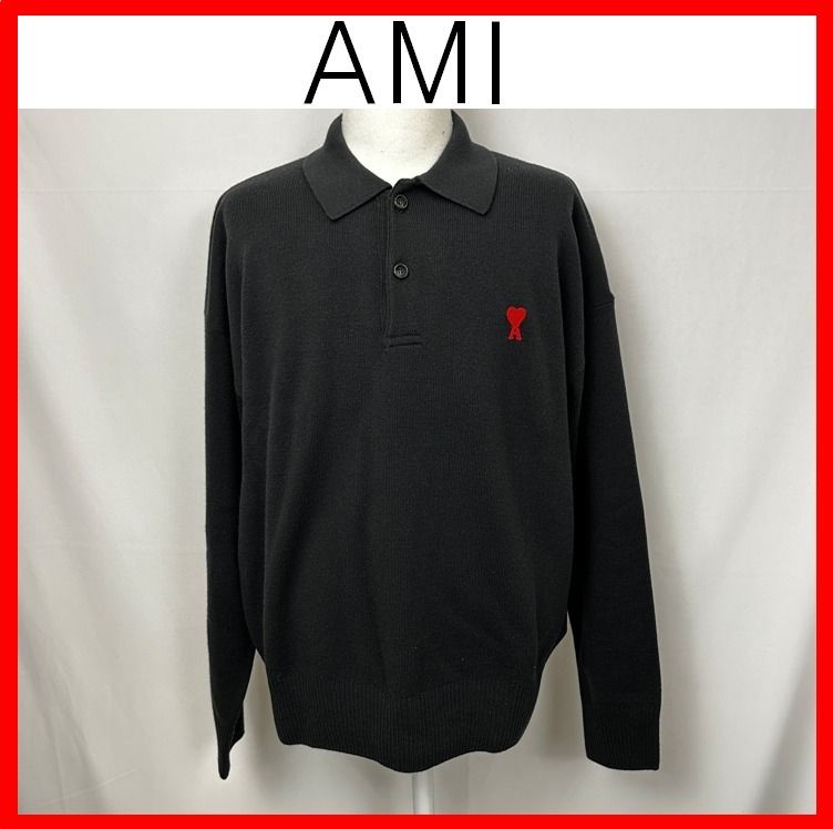 ☆韓国の人気☆【AMI PARIS】☆de Coeur Wool Pol.o Black☆ (AMI