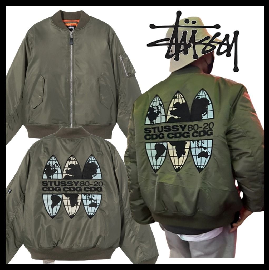 ☆送料・関税込☆Stussy☆Stussy x CDG MA-1 Jacket Olive☆ (STUSSY